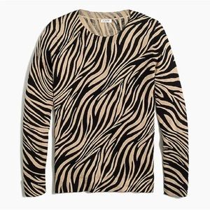 Jcrew Animal-print zebra Teddie sweater